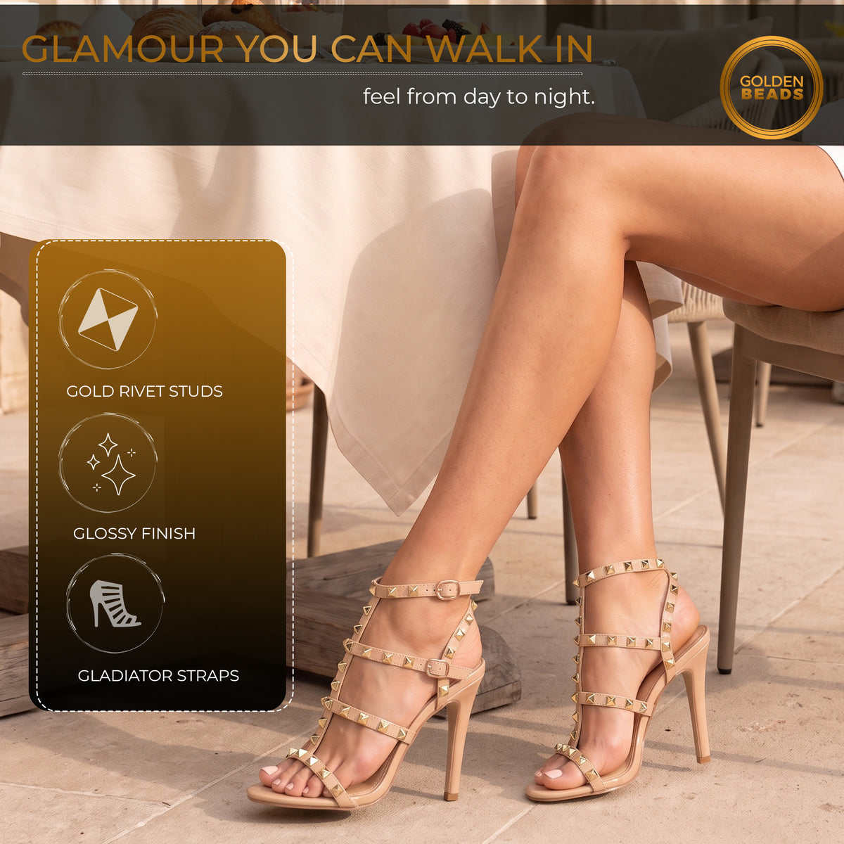 Womens ladies ankle strap studded rivet gladiators block mid heels sandals