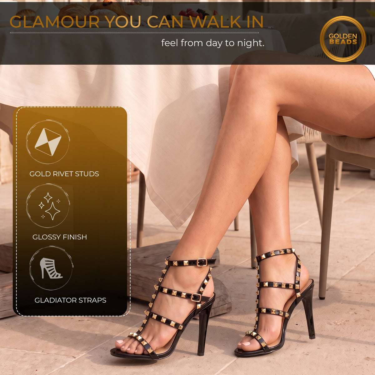 Womens ladies ankle strap studded rivet gladiators block mid heels sandals