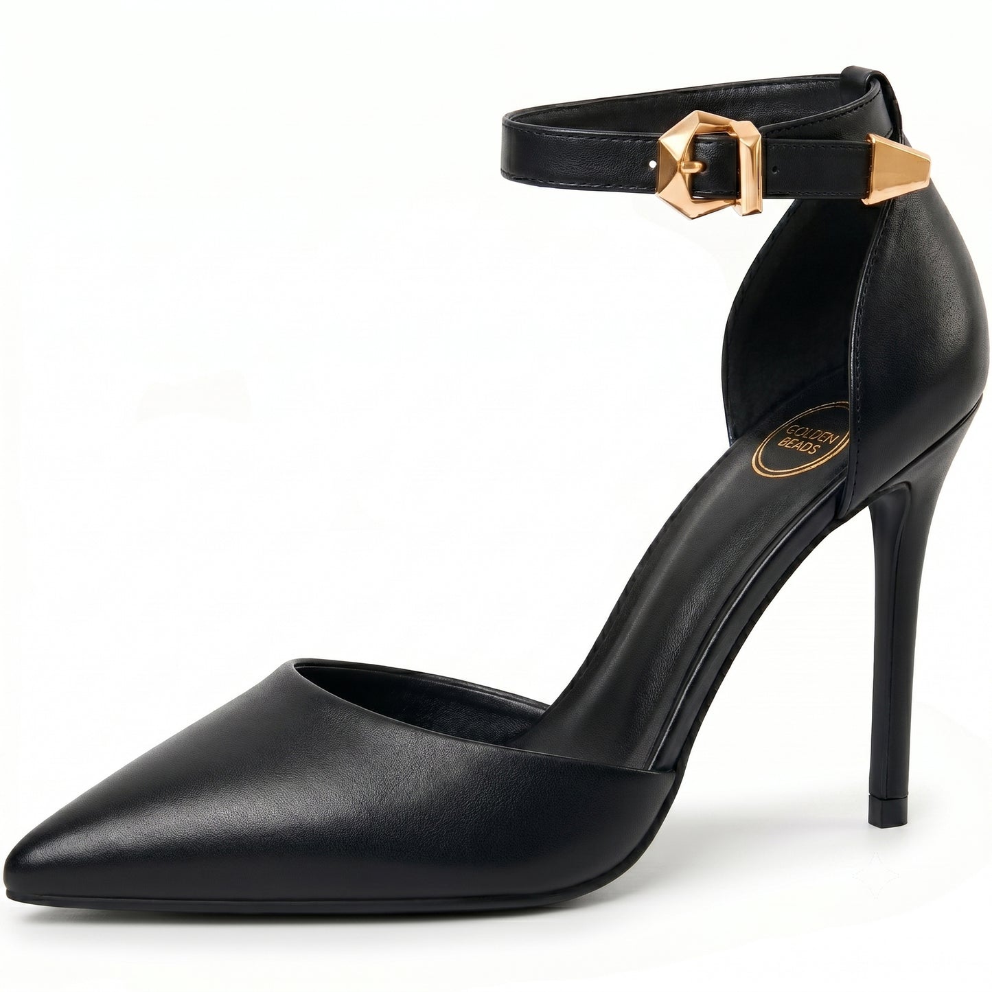 Womens ladies Ankle Strap High Stiletto Heel Sandals Pointy Toe Court Shoes