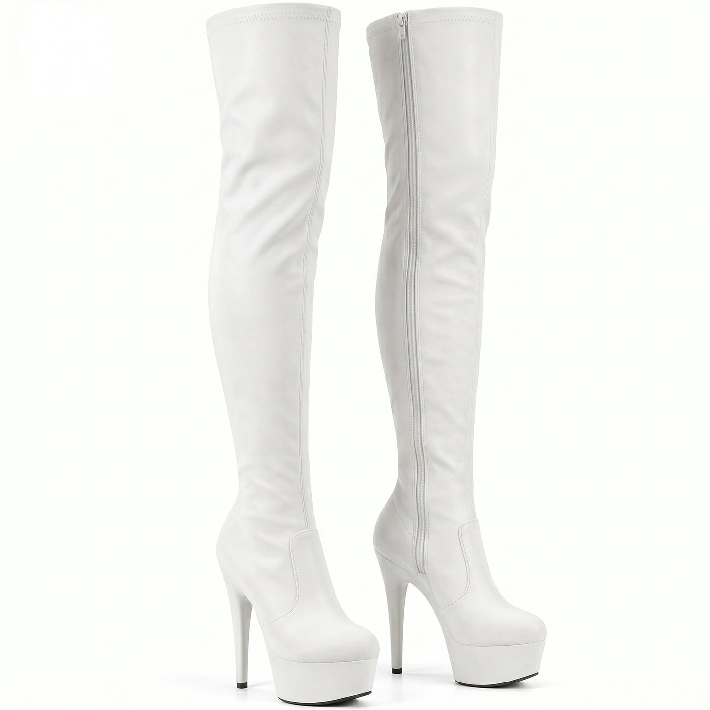 Women ladies boots thigh high Stiletto Heel Wide Leg Stretch Fetish Platform Boots with side zip