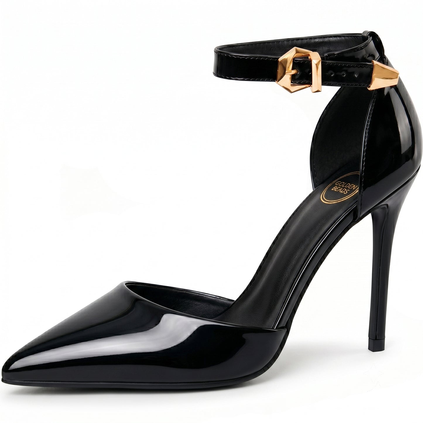 Womens ladies Ankle Strap High Stiletto Heel Sandals Pointy Toe Court Shoes