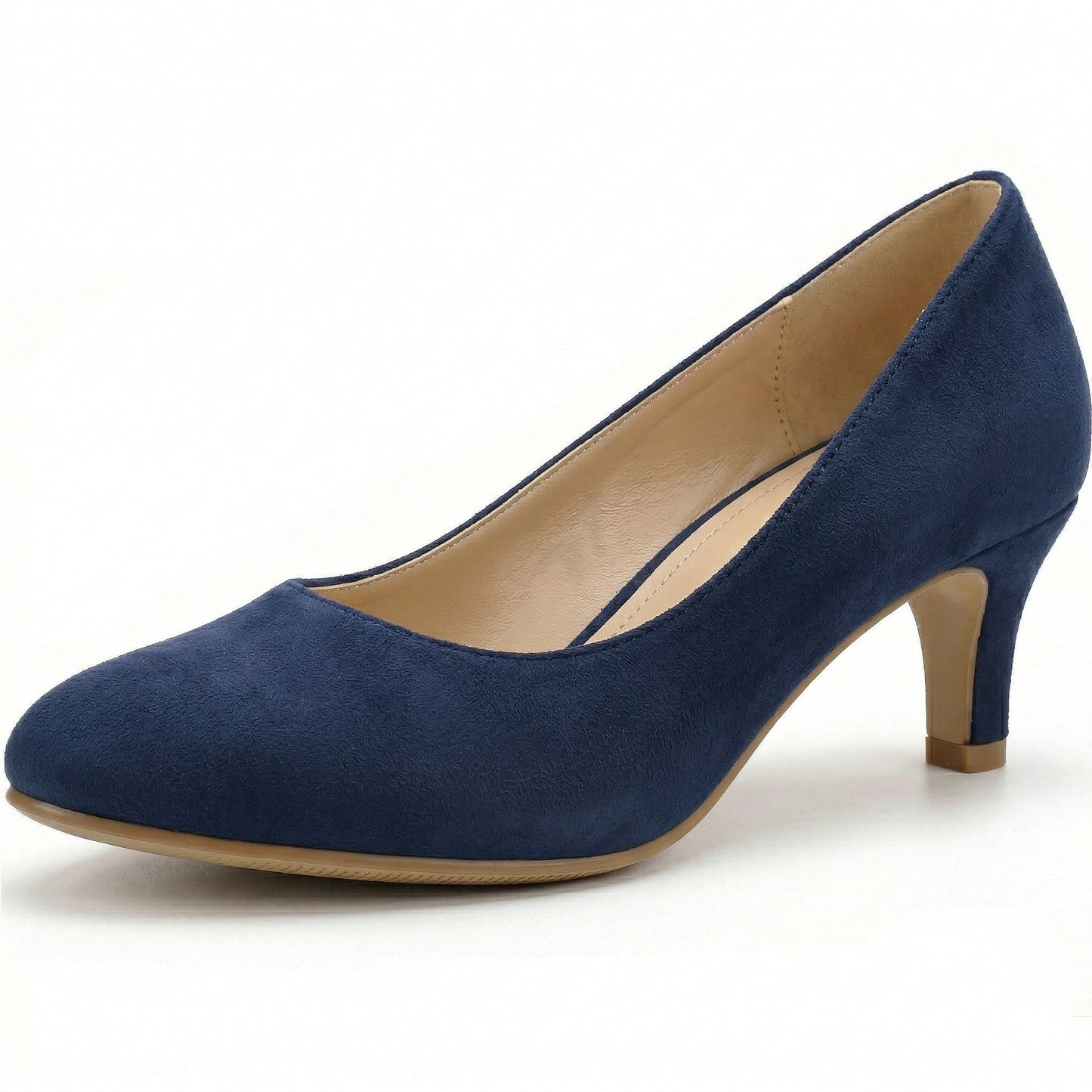 Ladies Womens Low Kitten Heel Work Court Evening Girls Shoes Pumps