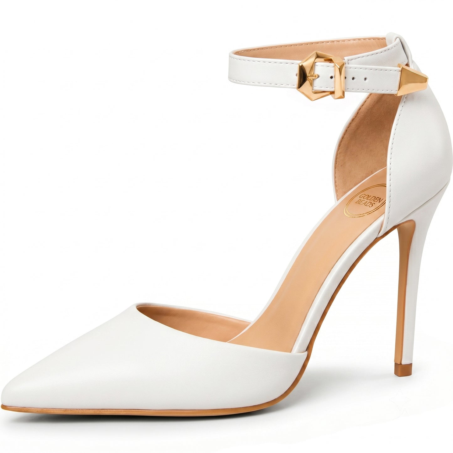Womens ladies Ankle Strap High Stiletto Heel Sandals Pointy Toe Court Shoes