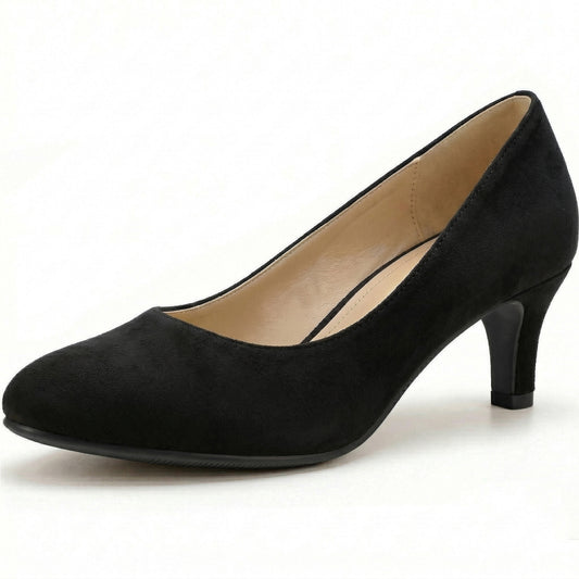 Womens Ladies Low Kitten Heels for Office, Work, Night Out and Party Court Shoes