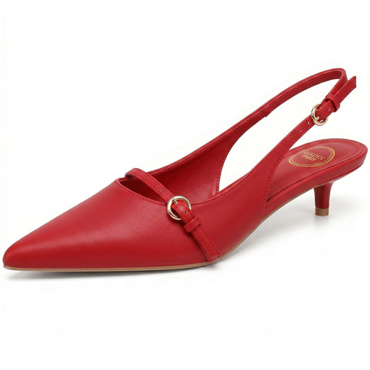 Elegant Women’s Pointed Toe Sling back Kitten Heel Sandals Perfect Wedding & Party Pumps Stylish Footwear (Size 3-8 UK)