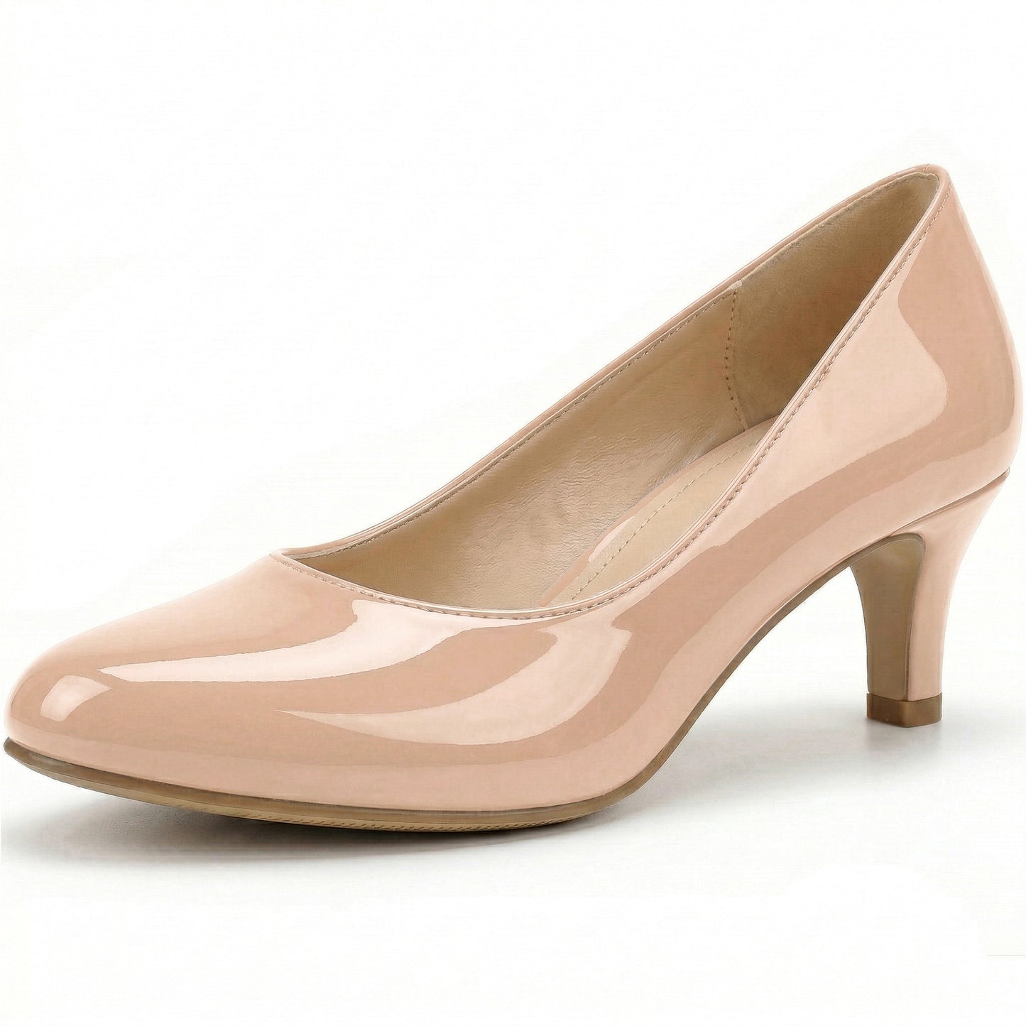 Ladies Womens Low Kitten Heel Work Court Evening Girls Shoes Pumps