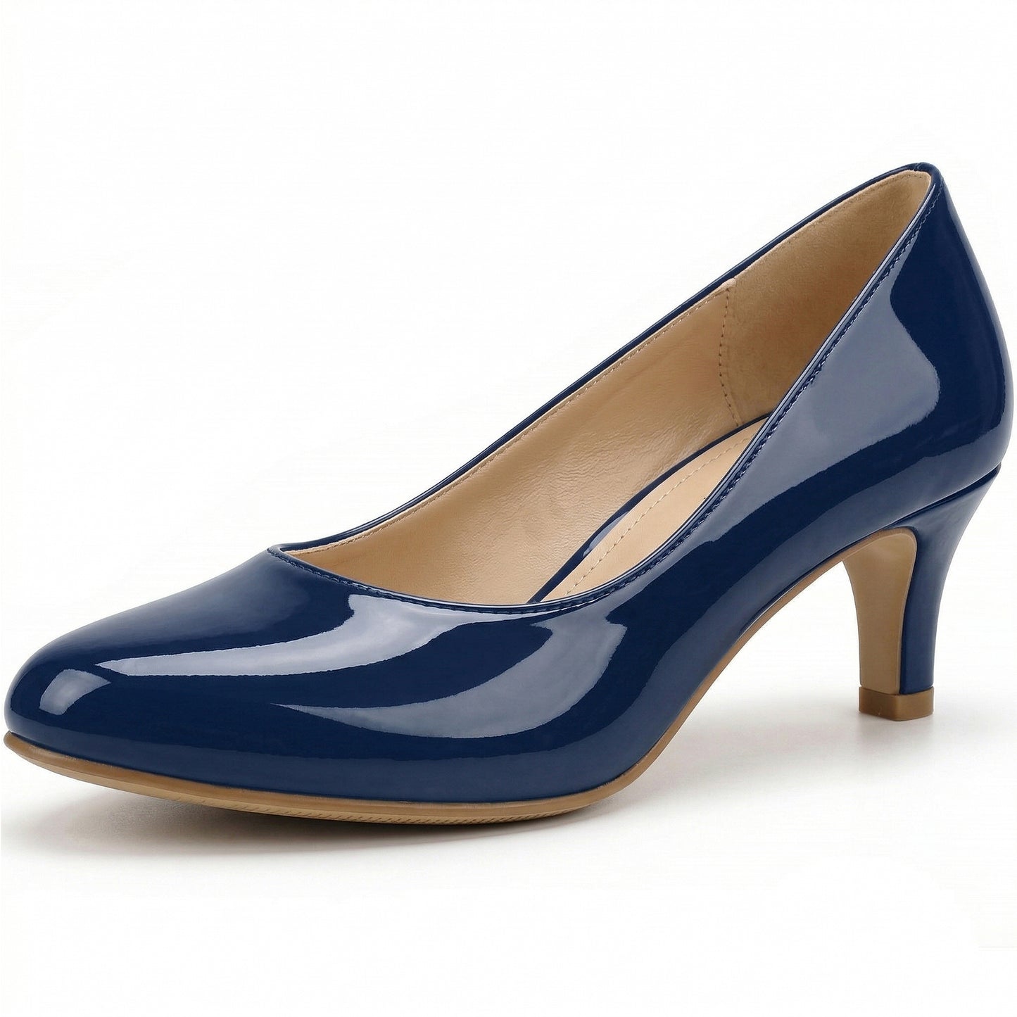 Ladies Womens Low Kitten Heel Work Court Evening Girls Shoes Pumps