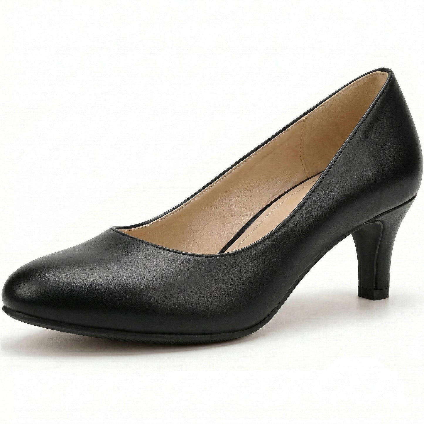 Ladies Womens Low Kitten Heel Work Court Evening Girls Shoes Pumps