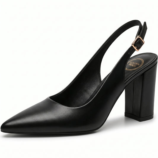 Women’s Elegant Pointed Toe Court Shoes Ankle Strap Chunky Heels, Block Heel Sandals Pumps for Wedding & Party UK Size 3-8