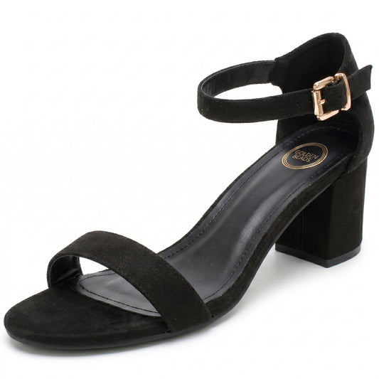 Ladies Womens Low Mid Heel Block Peep Toe Ladies Ankle Strap Party Strappy Sandals
