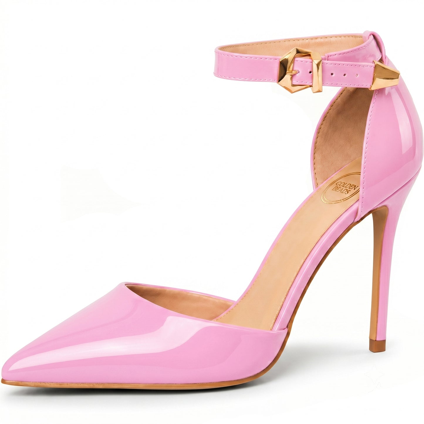 Womens ladies Ankle Strap High Stiletto Heel Sandals Pointy Toe Court Shoes
