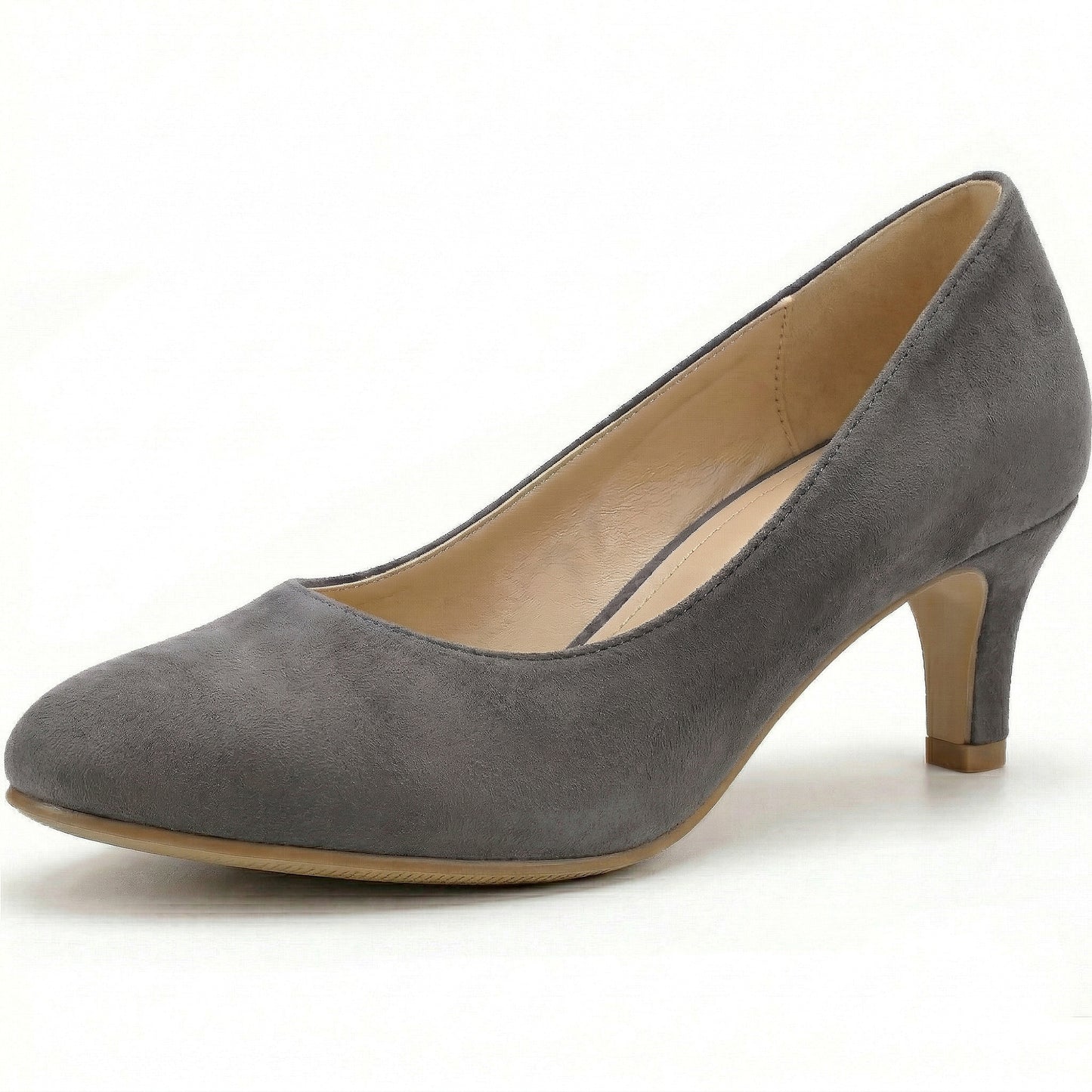 Ladies Womens Low Kitten Heel Work Court Evening Girls Shoes Pumps