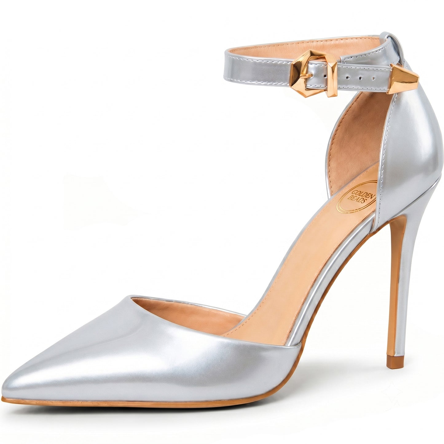 Womens ladies Ankle Strap High Stiletto Heel Sandals Pointy Toe Court Shoes