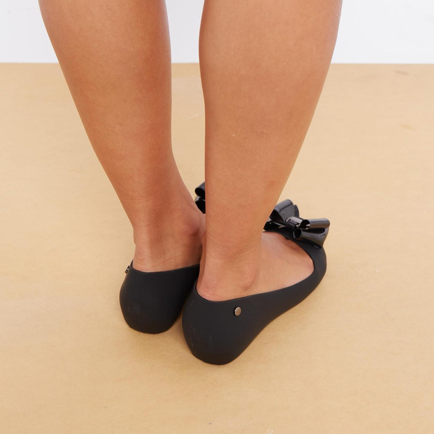 Women’s Black Jelly Ballet Flats Bow Comfortable Slip-On Ballerina Pumps for Casual & Everyday Wear Shoes UK Sizes 3-8