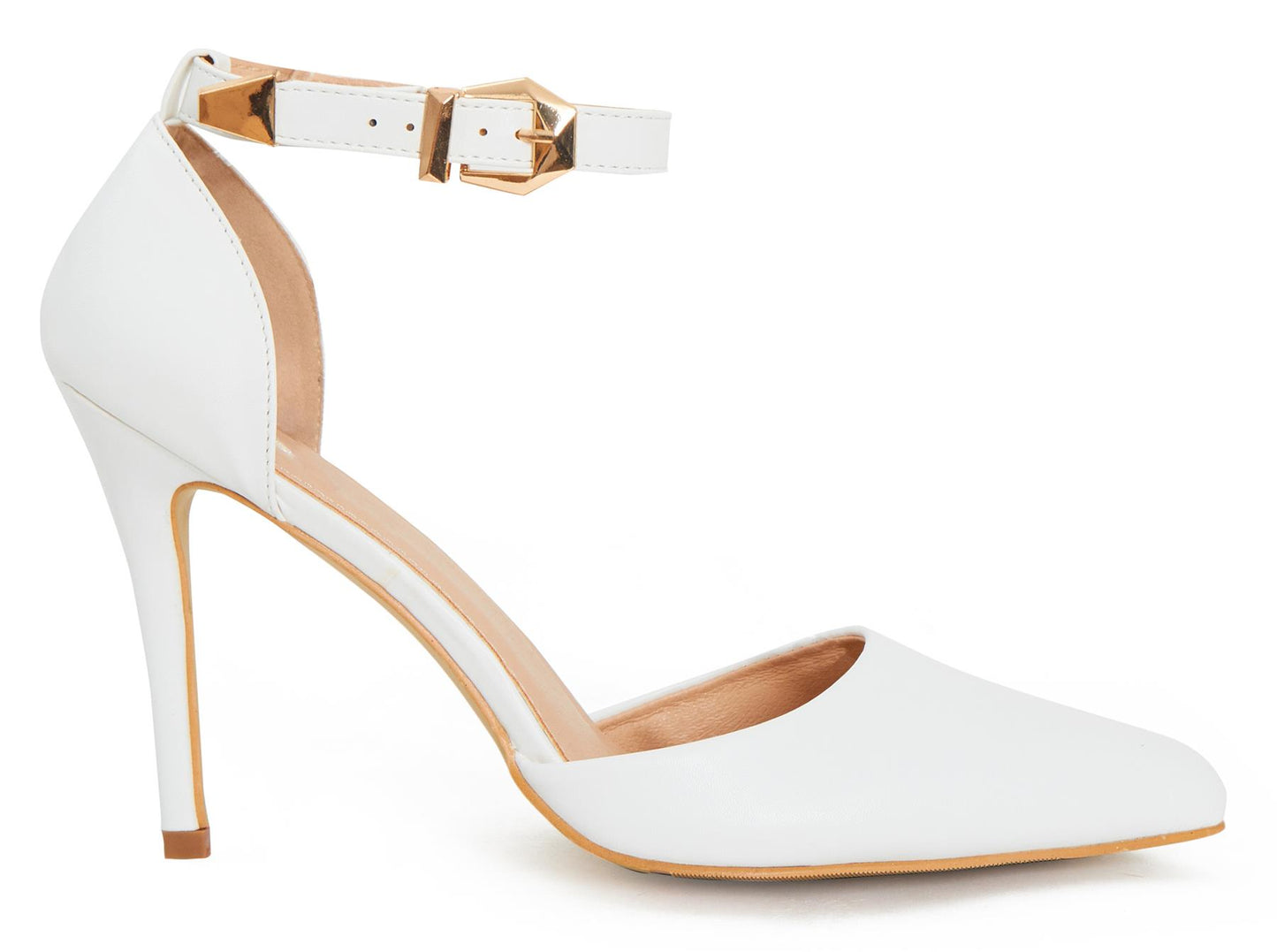 Womens ladies Ankle Strap High Stiletto Heel Sandals Pointy Toe Court Shoes