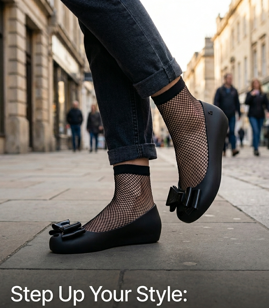 Women's Black Jelly Stylish Shoes Bow Comfortable Slip-On Ballerina Flats for Casual Outings, Summer Walks & Beachwear