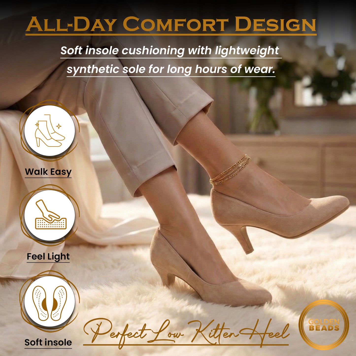 Ladies Womens Low Kitten Heel Work Court Evening Girls Shoes Pumps