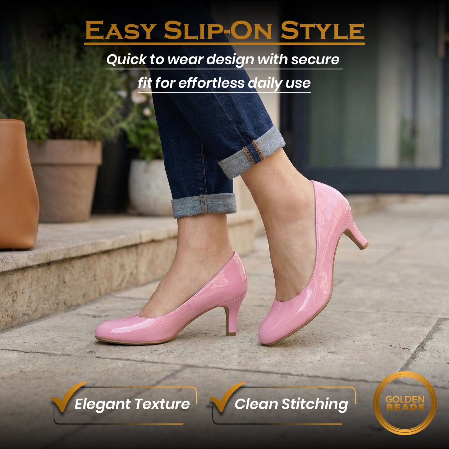 Ladies Womens Low Kitten Heel Work Court Evening Girls Shoes Pumps