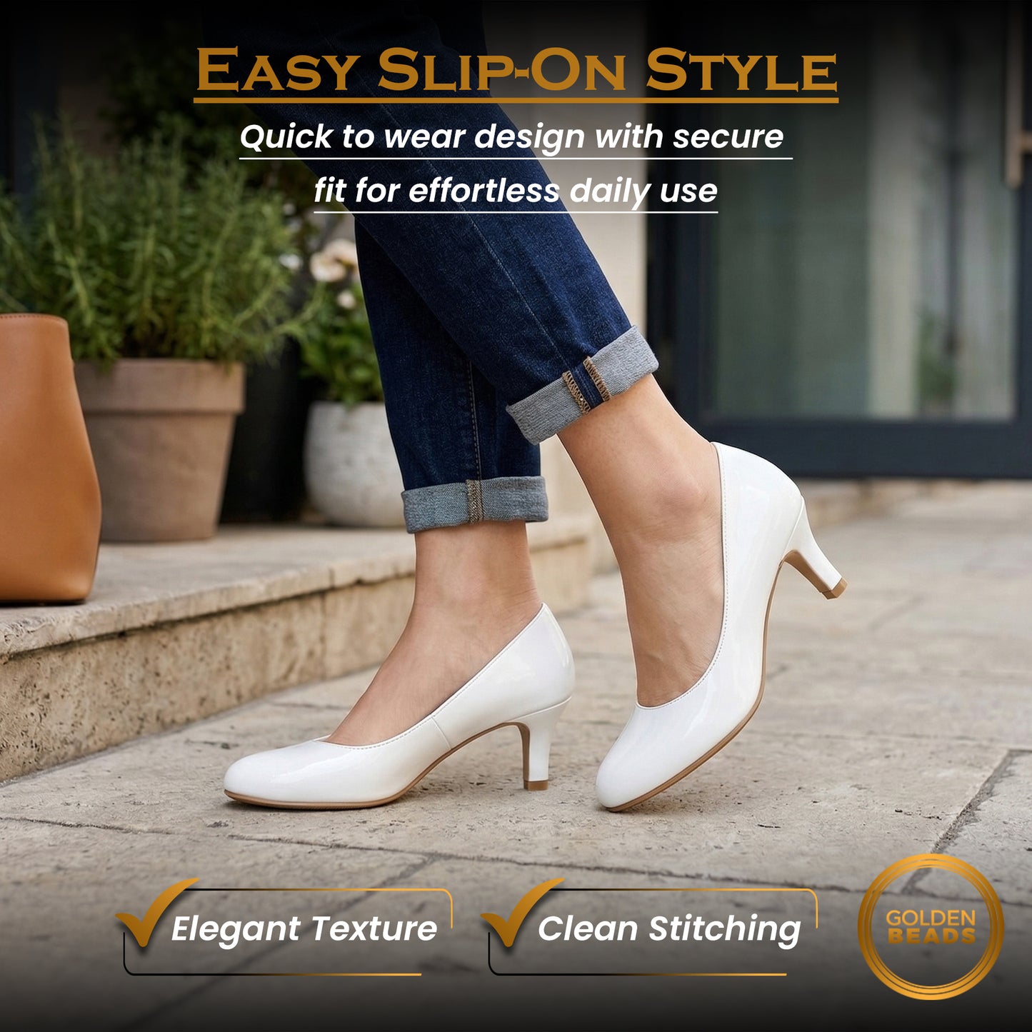 Ladies Womens Low Kitten Heel Work Court Evening Girls Shoes Pumps
