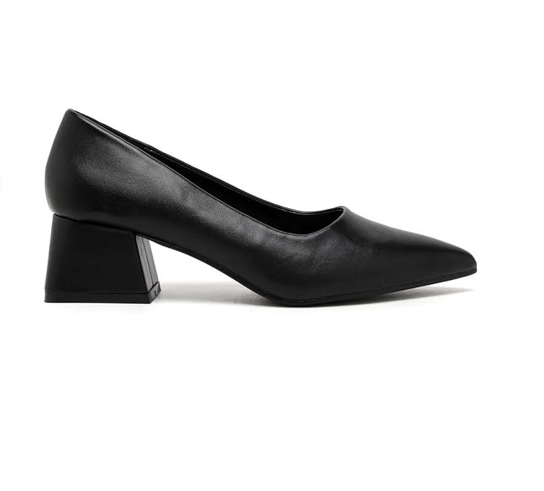 Elegant Women's Closed Pointed Toe Slip-On Court Heels with Featuring Chunky Block Heel Stylish Shoes for Weddings & Parties