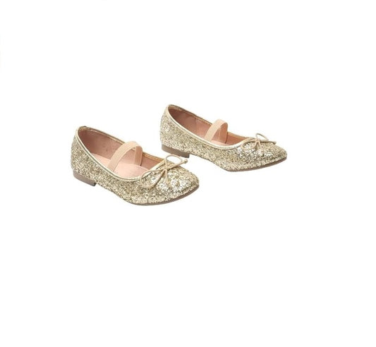 Girls Mary Jane Glitter Flats Kids Dress Shoes Party & Formal Occasions Sparkly Ballet Style Shoes Toddlers & Children